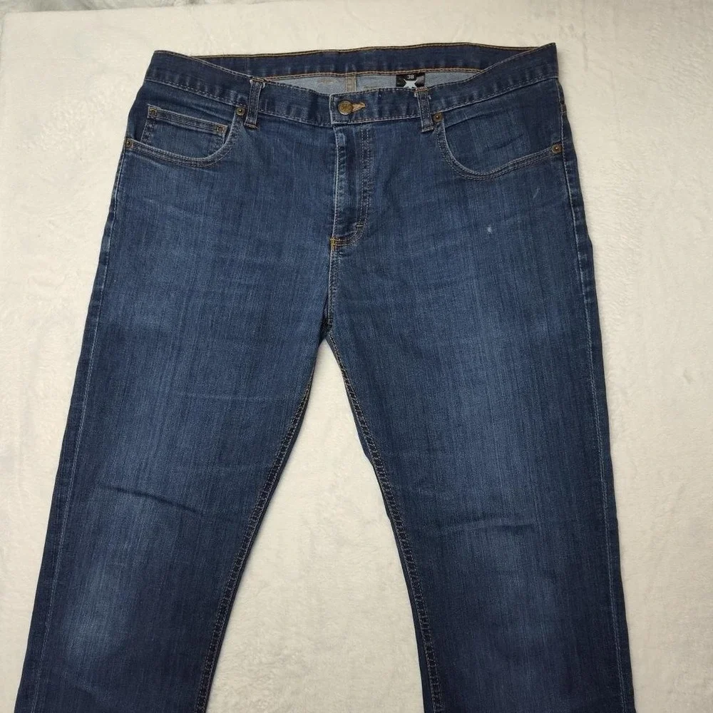 Dearborn‎ Denim Jeans Mens 38x33 Blue Wash Straight Leg Stretch Chicago USA